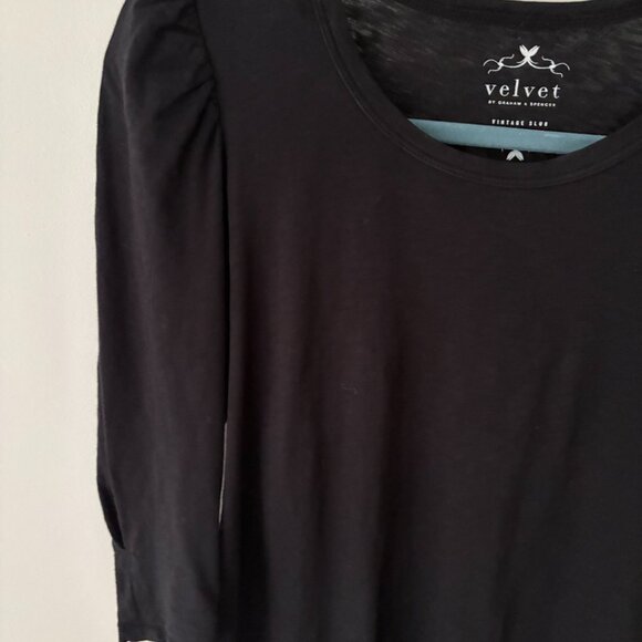 Velvet by Graham and Spencer 3/4 Puff Sleeved T-Shirt - Picture 2 of 5